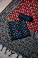 Abyss Navy Mul Chanderi Suit Piece