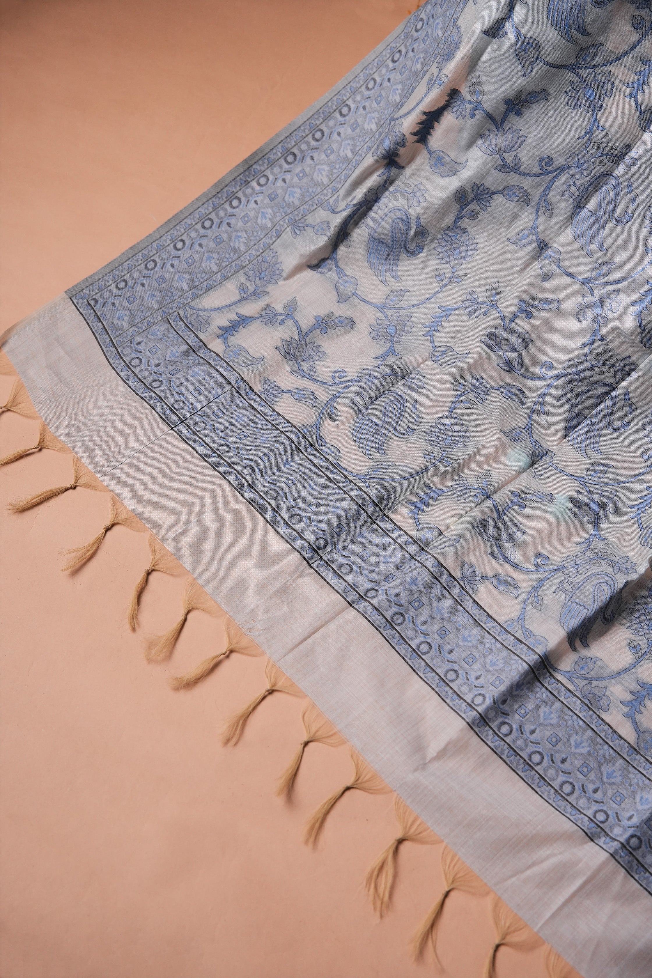 Haze Texture Kalamkari Mul Chanderi Suit Piece