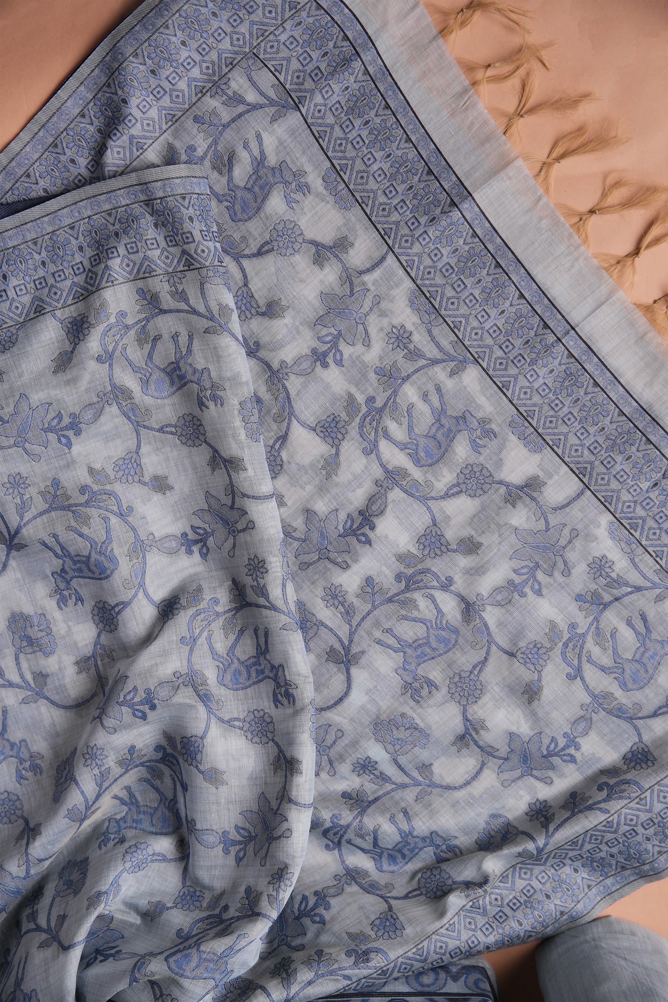 Cerulean Mark Kalamkari Mul Chanderi Suit Piece
