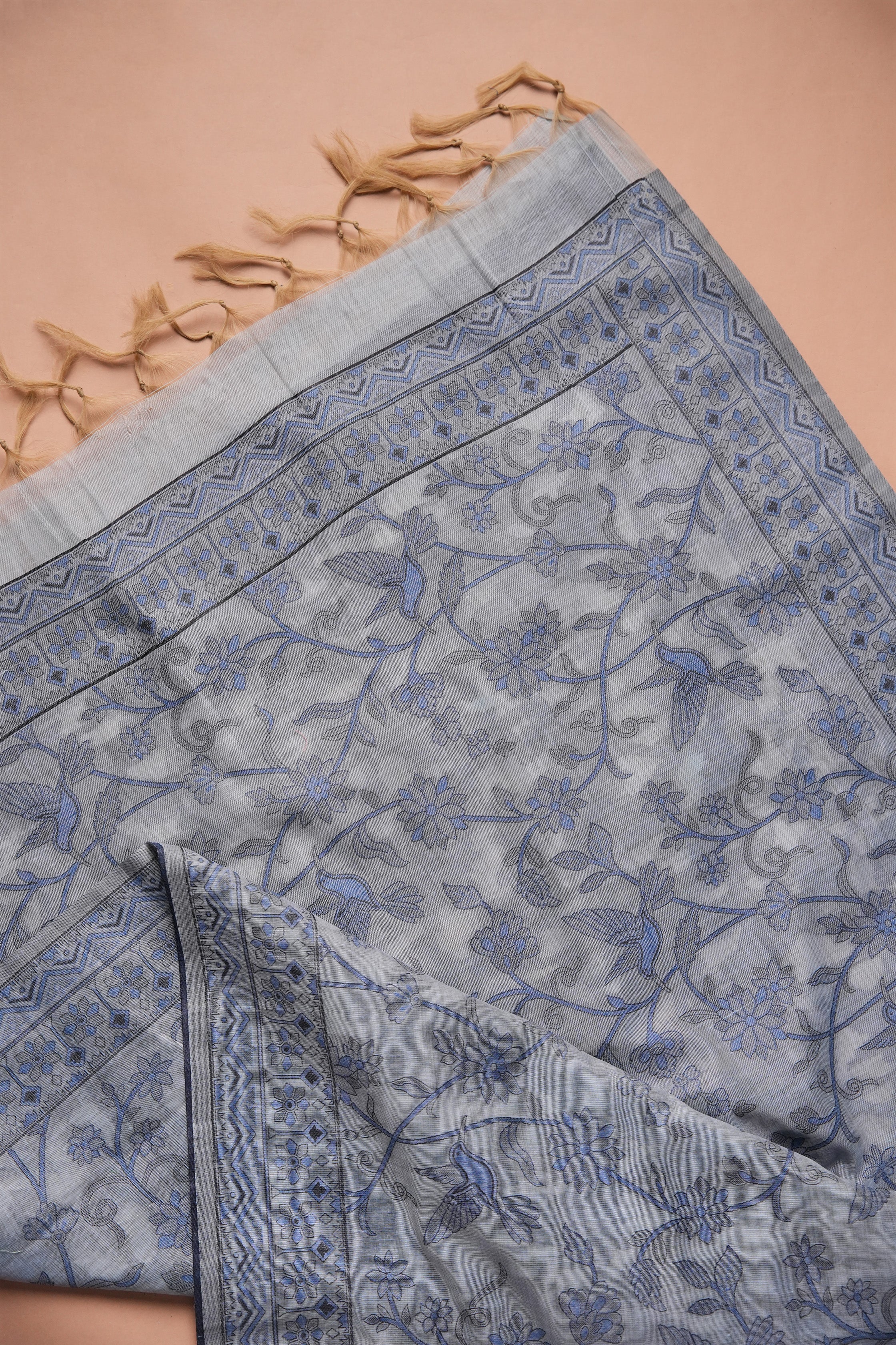 Aero Inlay Kalamkari Mul Chanderi Suit Piece