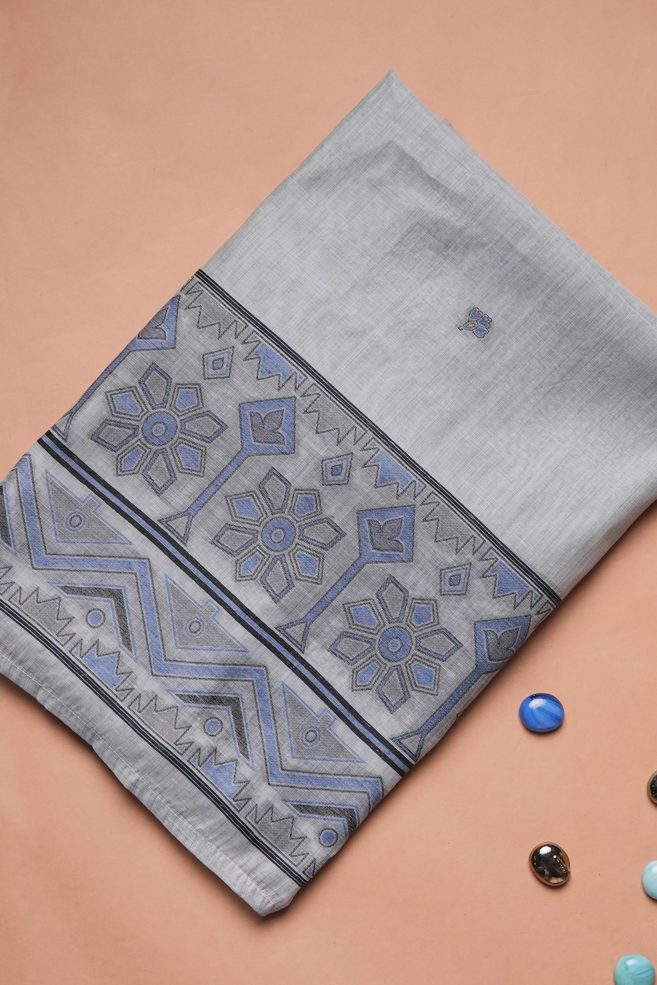 Aero Inlay Kalamkari Mul Chanderi Suit Piece