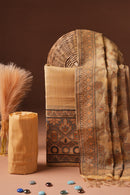 Amber Glint Kalamkari Mul Chanderi Suit Piece