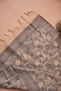 Beige Chronicle Kalamkari Mul Chanderi Suit Piece