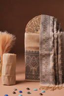 Oatmeal Pattern Kalamkari Mul Chanderi Suit Piece