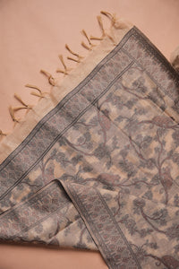 Oatmeal Pattern Kalamkari Mul Chanderi Suit Piece
