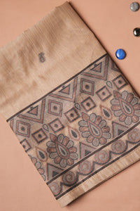 Walnut Mark Kalamkari Mul Chanderi Suit Piece