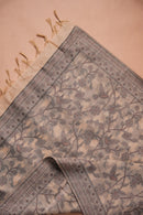Sepia Fragment Kalamkari Mul Chanderi Suit Piece