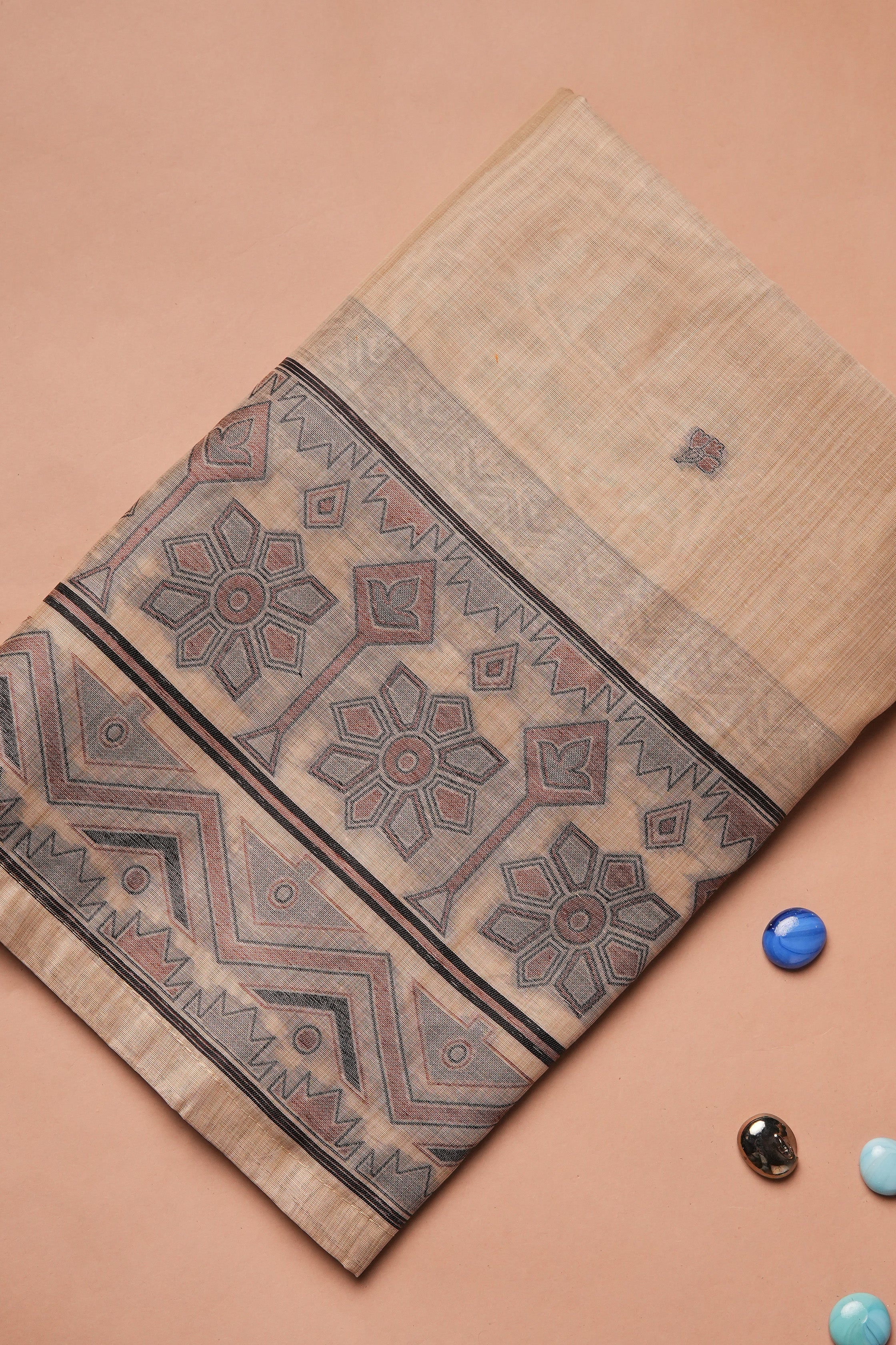 Sepia Fragment Kalamkari Mul Chanderi Suit Piece