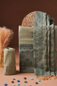 Jade Tints Kalamkari Mul Chanderi Suit Piece