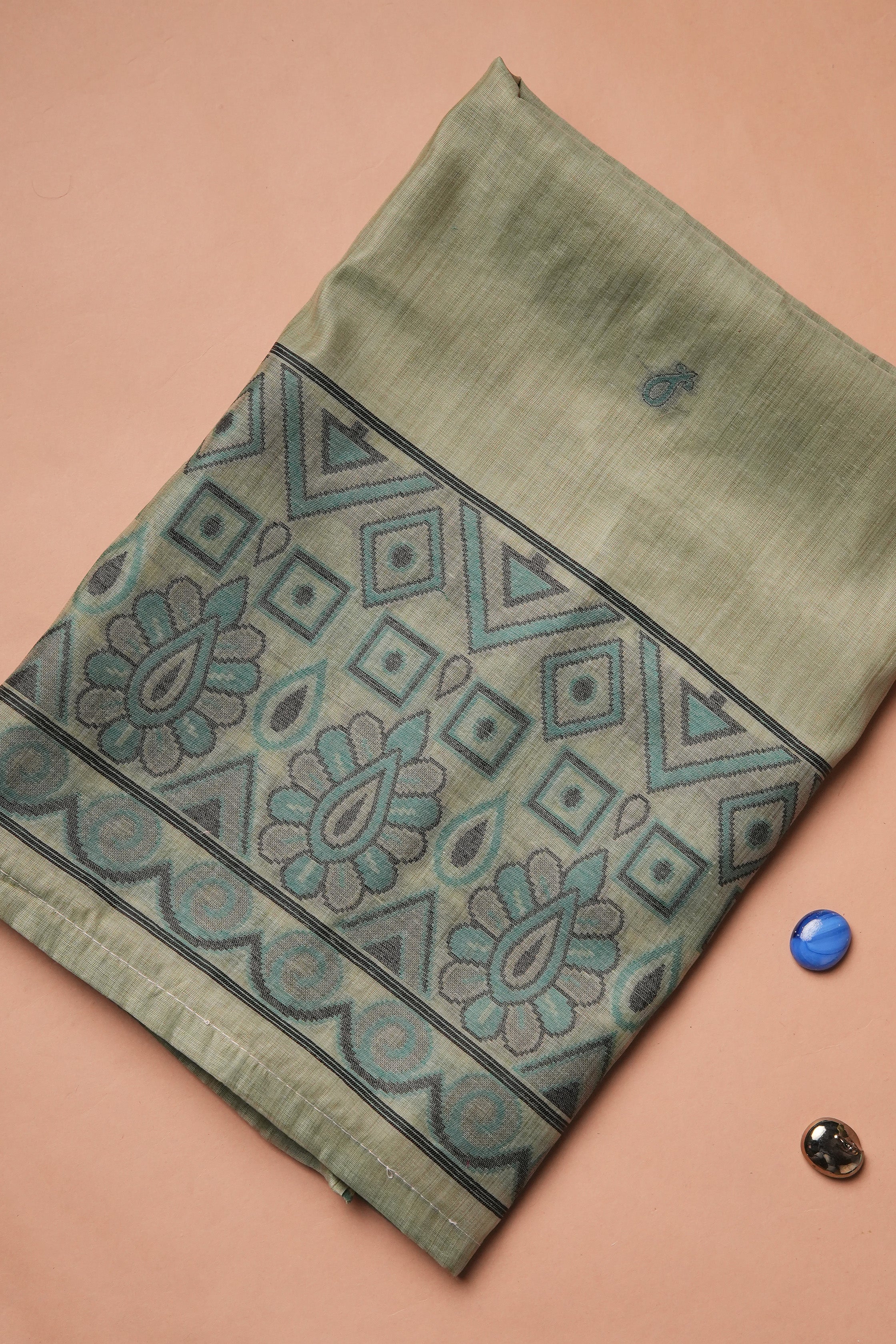 Chartreuse Form Kalamkari Mul Chanderi Suit Piece