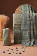 Olive Thread Kalamkari Mul Chanderi Suit Piece