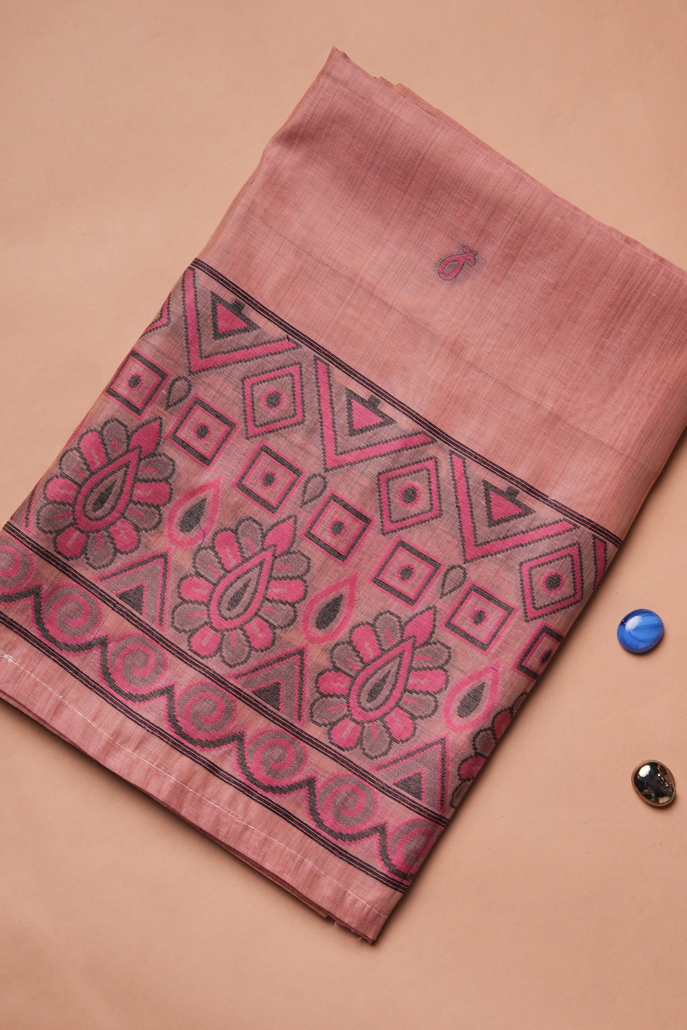 Mauve Pattern Kalamkari Mul Chanderi Suit Piece