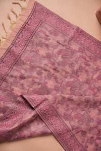 Coral Print Kalamkari Mul Chanderi Suit Piece