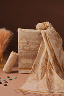 Jute Inscription Kalamkari Mul Chanderi Suit Piece