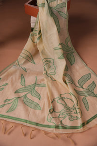 Minted Etching Jamdani Mul Chanderi Suit Piece