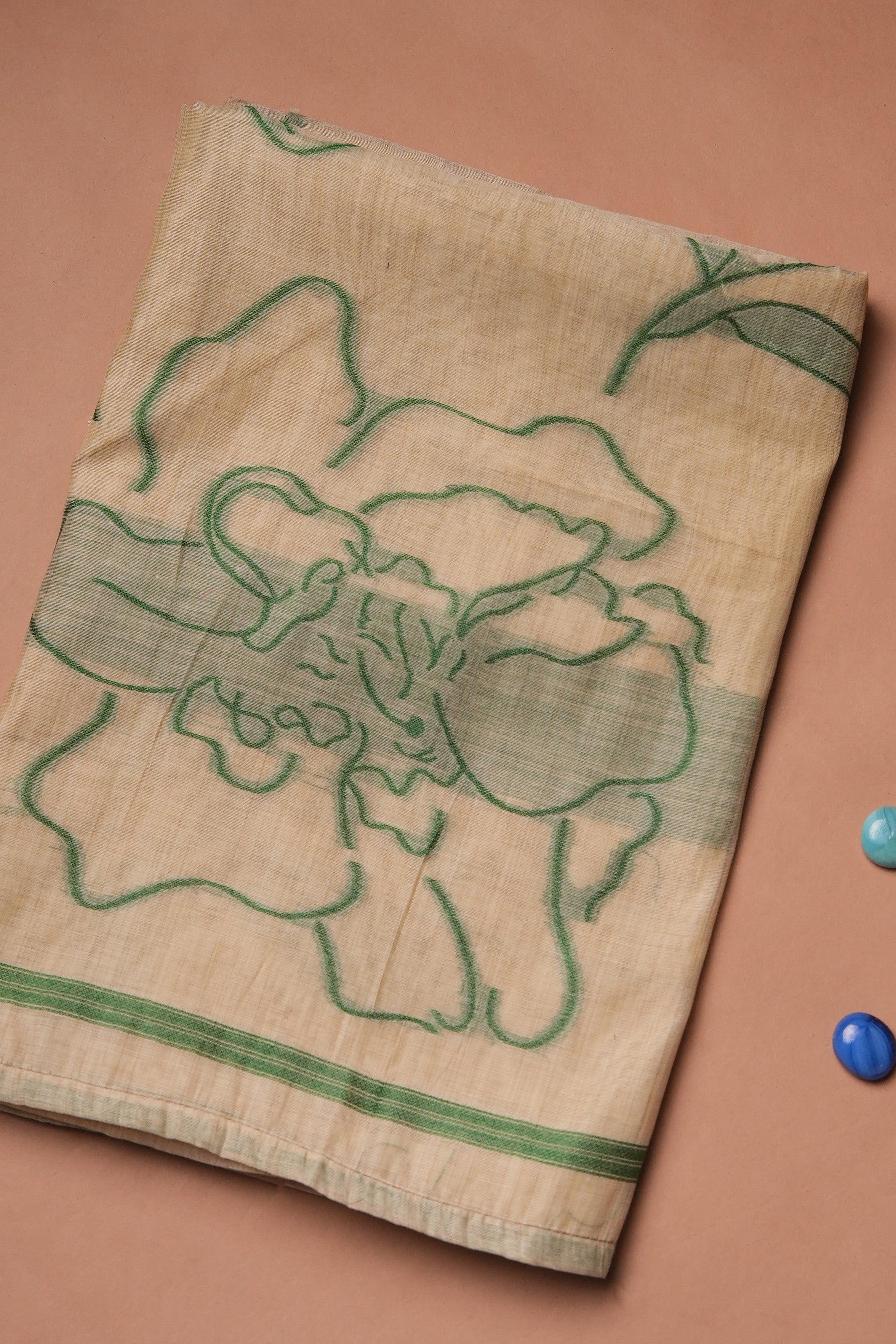 Minted Etching Jamdani Mul Chanderi Suit Piece