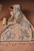 Chalk Document Jamdani Mul Chanderi Suit Piece