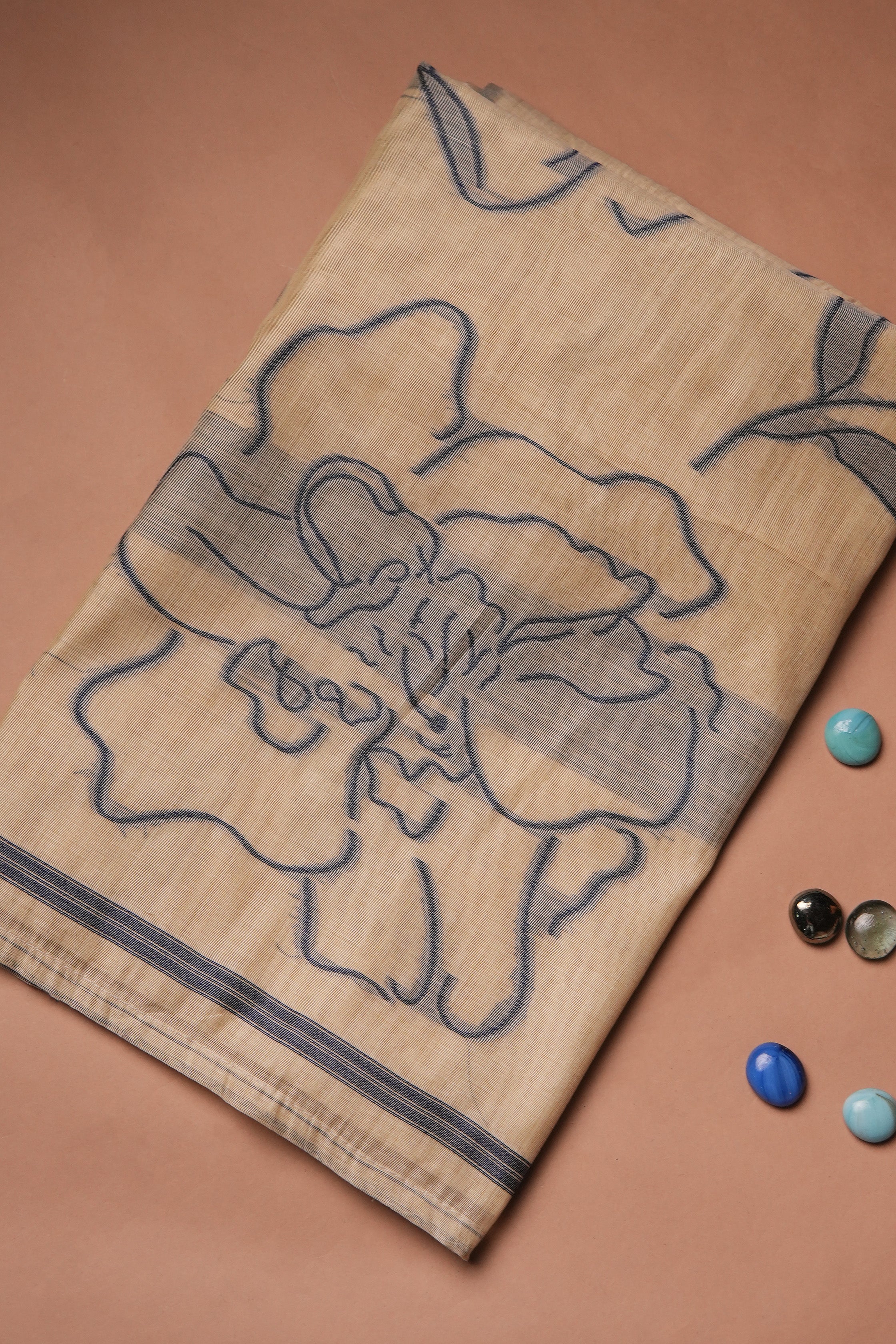 Chalk Document Jamdani Mul Chanderi Suit Piece