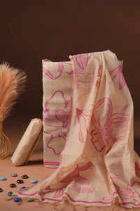 Petal Memoir Jamdani Mul Chanderi Suit Piece