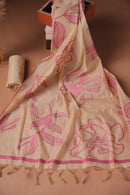 Petal Memoir Jamdani Mul Chanderi Suit Piece