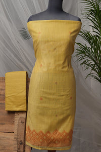 Saffron Weft - Mul Chanderi Suit Piece