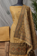 Mustard Motif - Mul Chanderi Suit Piece
