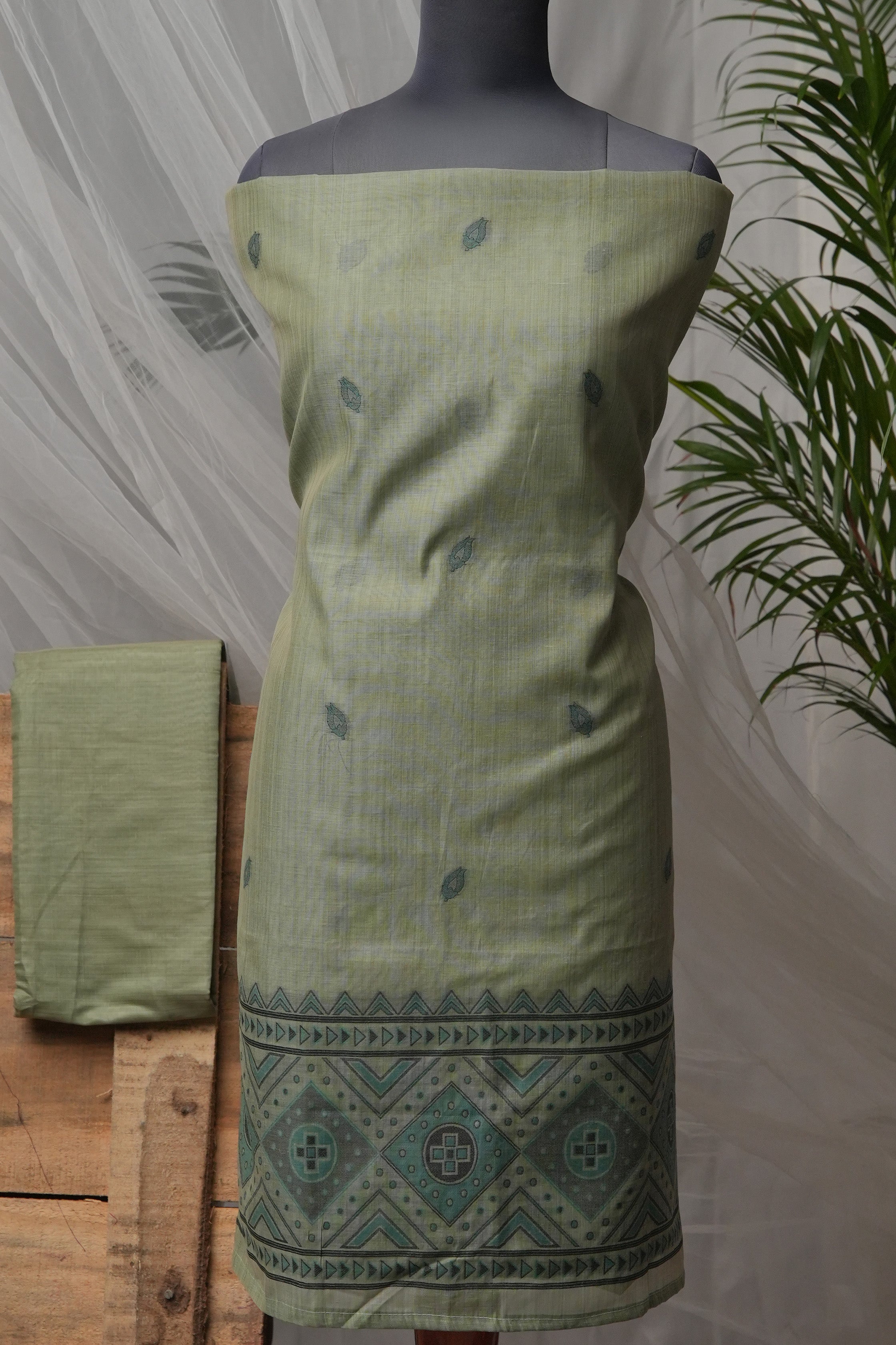 Moss Canvas - Mul Chanderi Suit Piece
