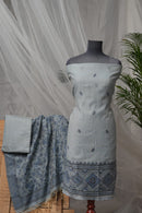 Indigo Scape - Mul Chanderi Suit Piece