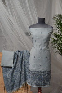 Indigo Scape - Mul Chanderi Suit Piece