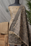 Taupe Ground - Mul Chanderi Suit Piece