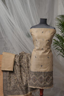 Taupe Ground - Mul Chanderi Suit Piece