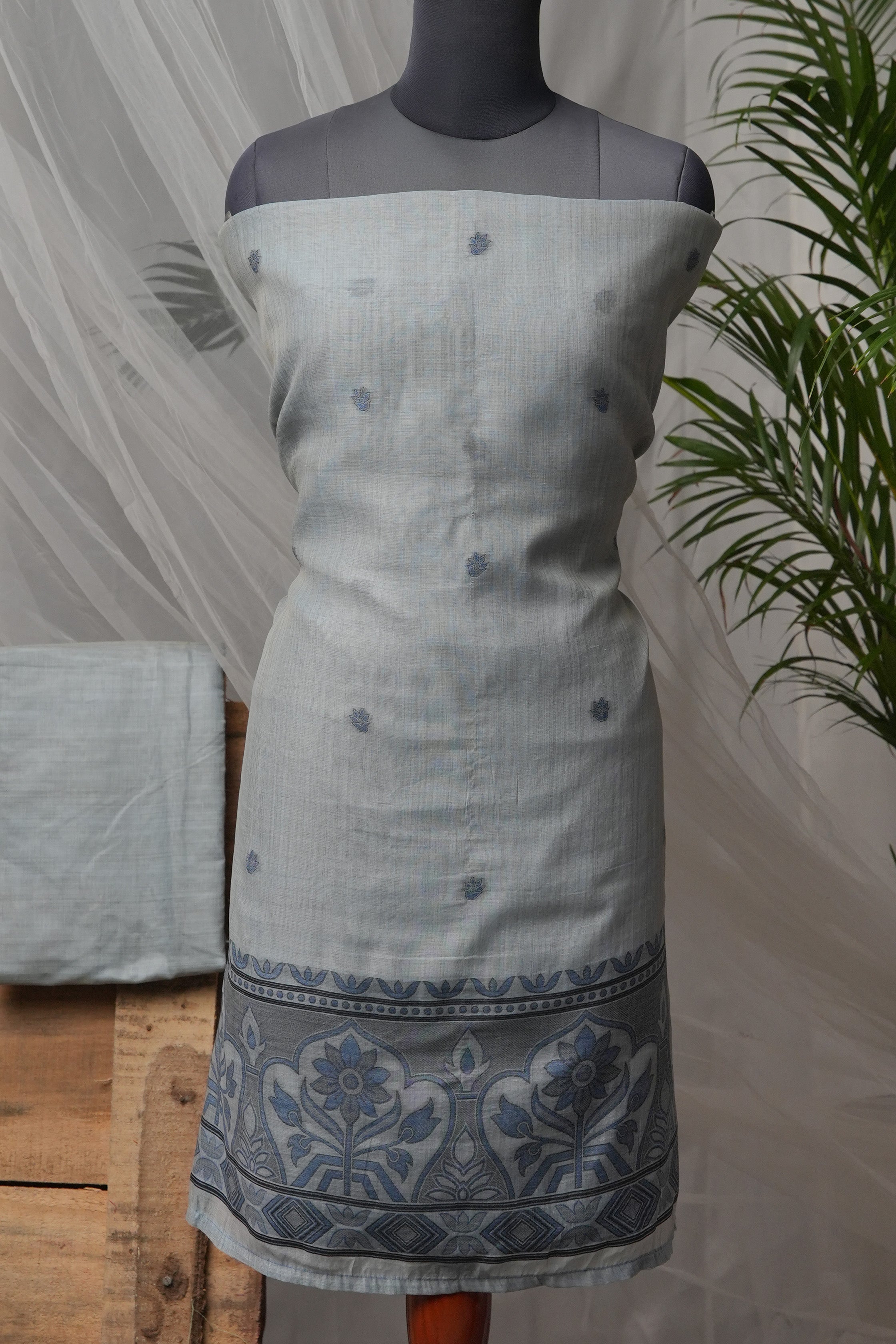 Celestial Hue - Mul Chanderi Suit Piece