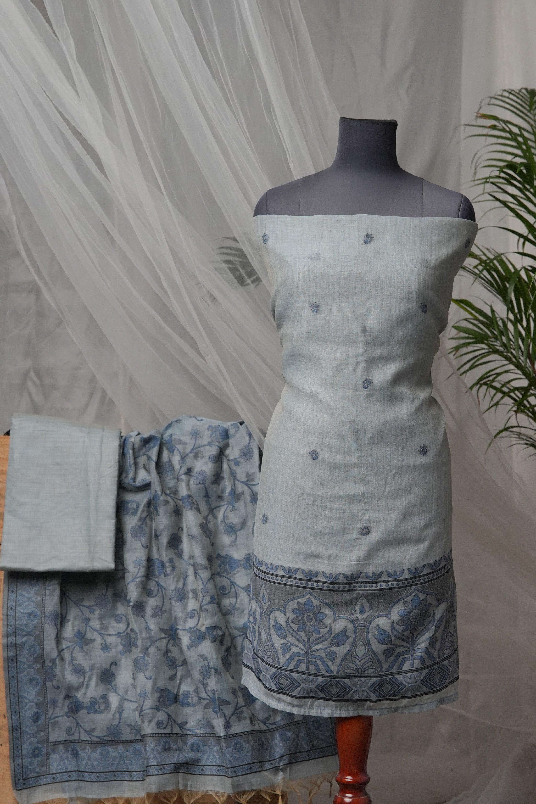 Celestial Hue - Mul Chanderi Suit Piece