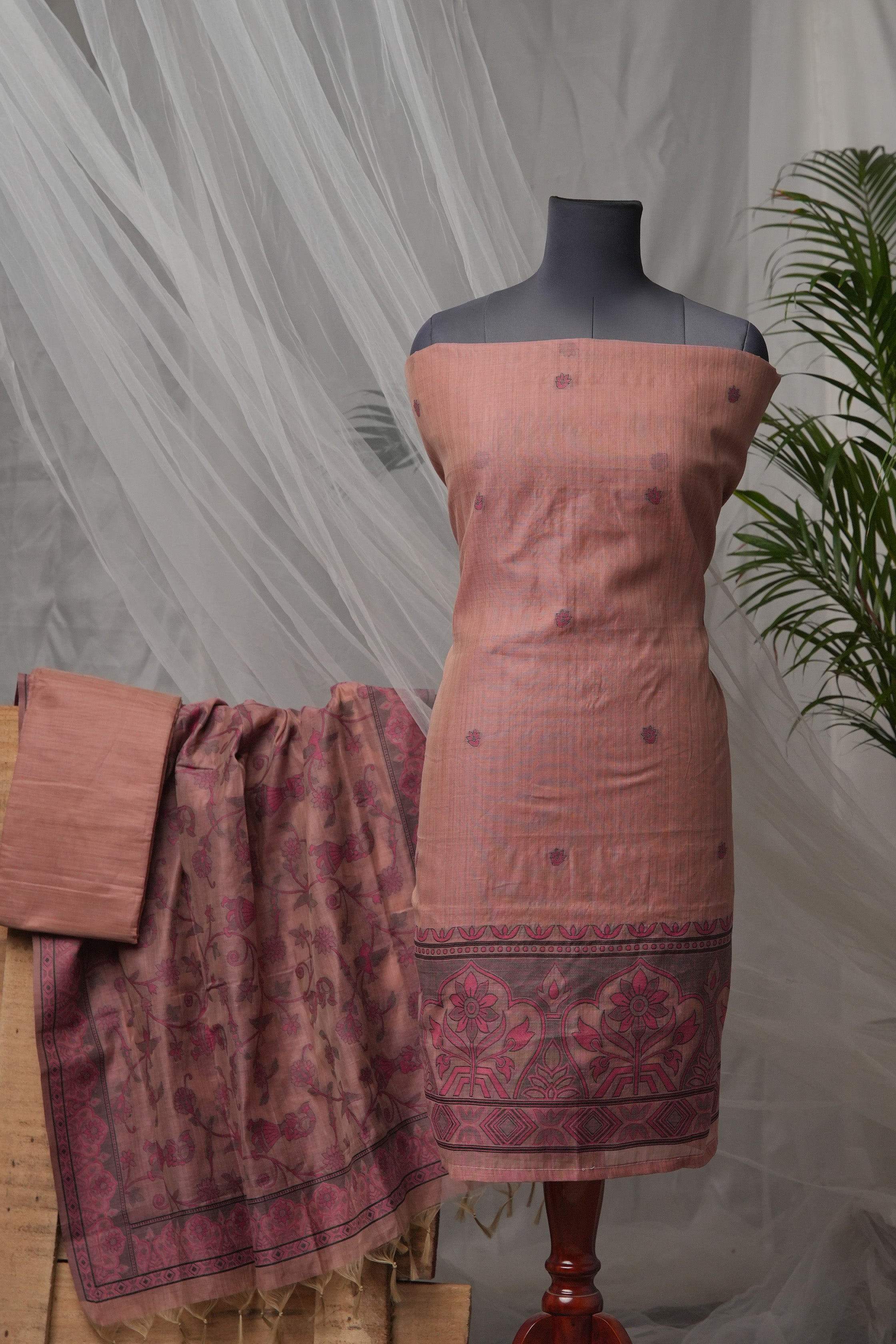 Blush Petal – Mul Chanderi Suit Piece