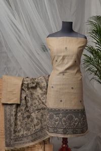 Sandstone Bloom - Mul Chanderi Suit Piece