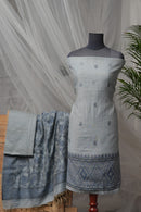 Sky Mist Weave - Mul Chanderi Suit Piece