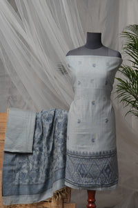 Sky Mist Weave - Mul Chanderi Suit Piece