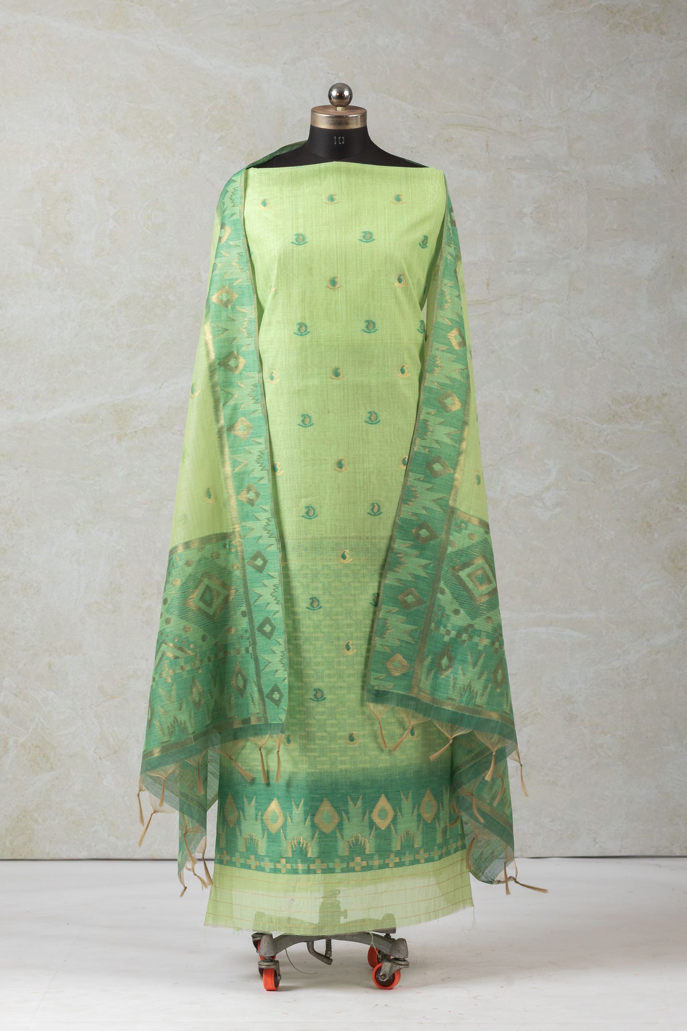 Mint Petals – Cotton Suit Piece