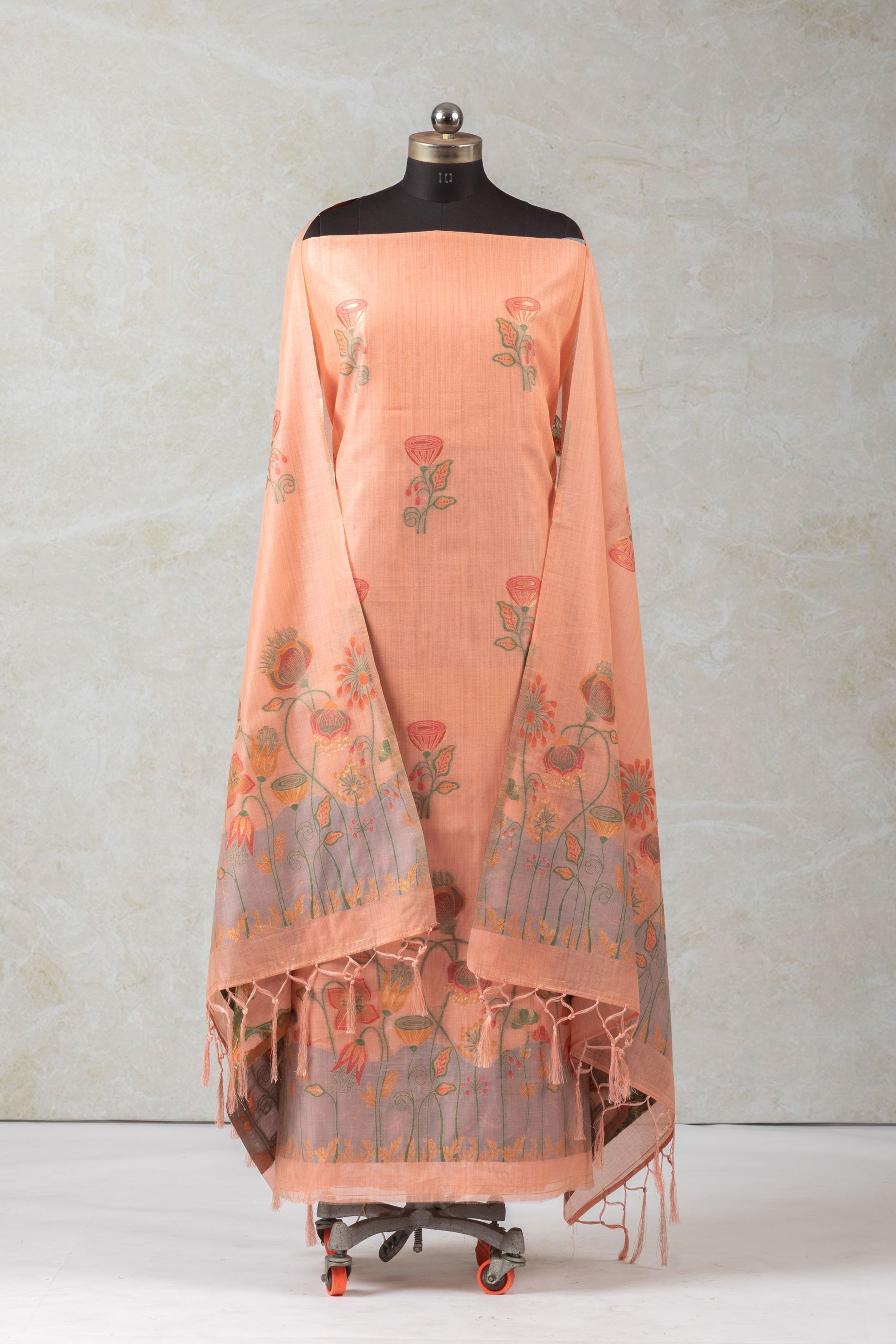 Peach Blush  -  Cotton Suit Piece