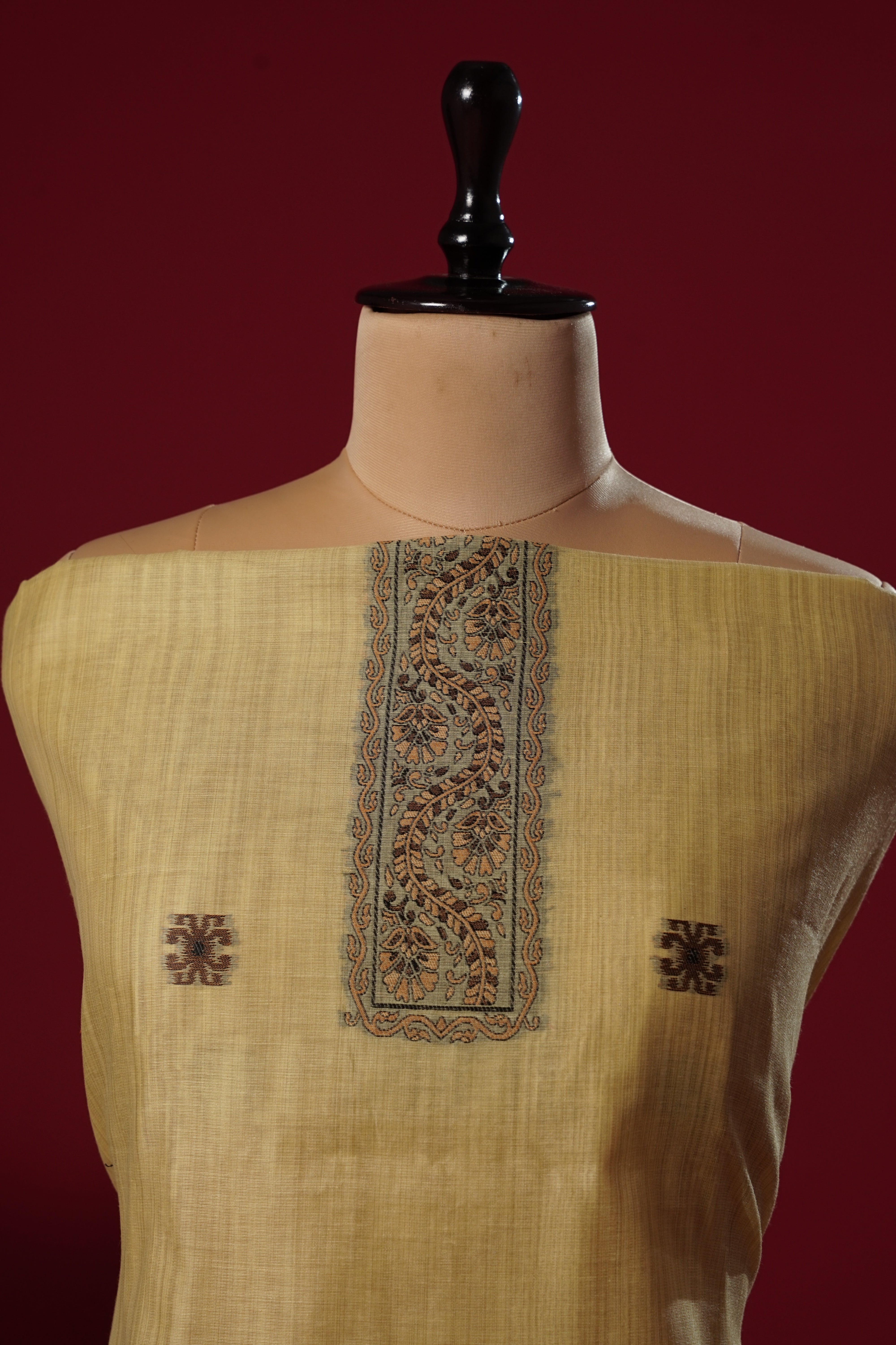 Sunny Yellow Muga Cotton Suit Piece