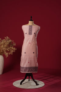 Tulip Pink Muga Cotton Suit Piece