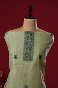 Harbor Green Muga Cotton Suit Piece