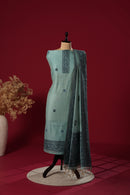 Glacier Blue Muga Cotton Suit Piece