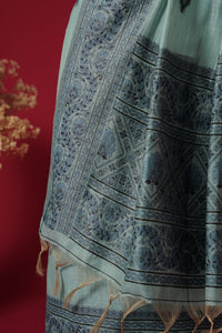 Glacier Blue Muga Cotton Suit Piece