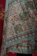 Spark Blue Mul Chanderi Suit Piece
