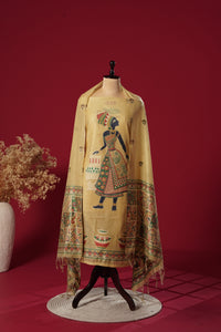 Glimmer Yellow Mul Chanderi Suit Piece
