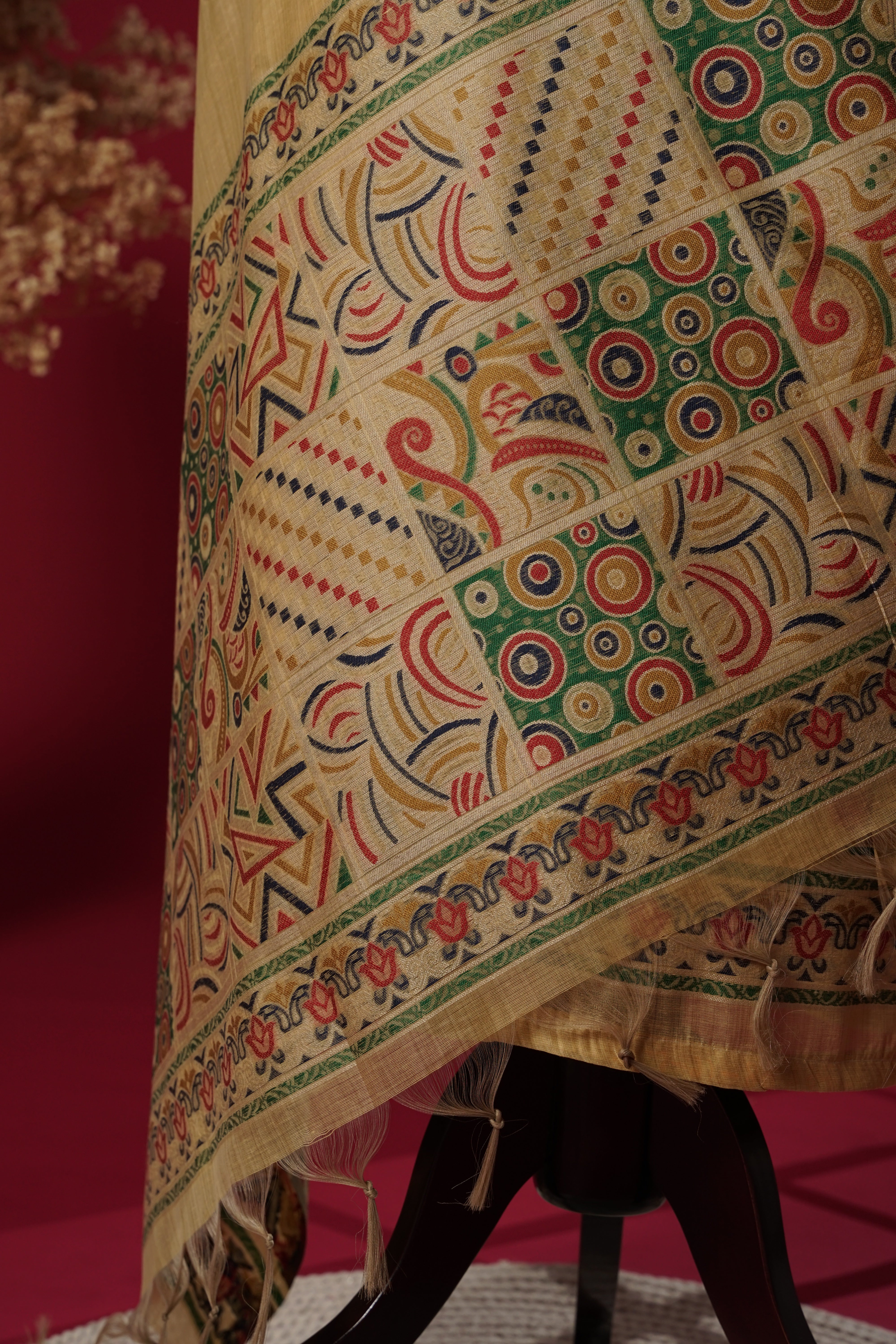 Glimmer Yellow Mul Chanderi Suit Piece