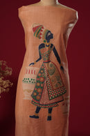 Ember Saffron Mul Chanderi Suit Piece