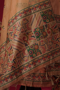 Ember Saffron Mul Chanderi Suit Piece