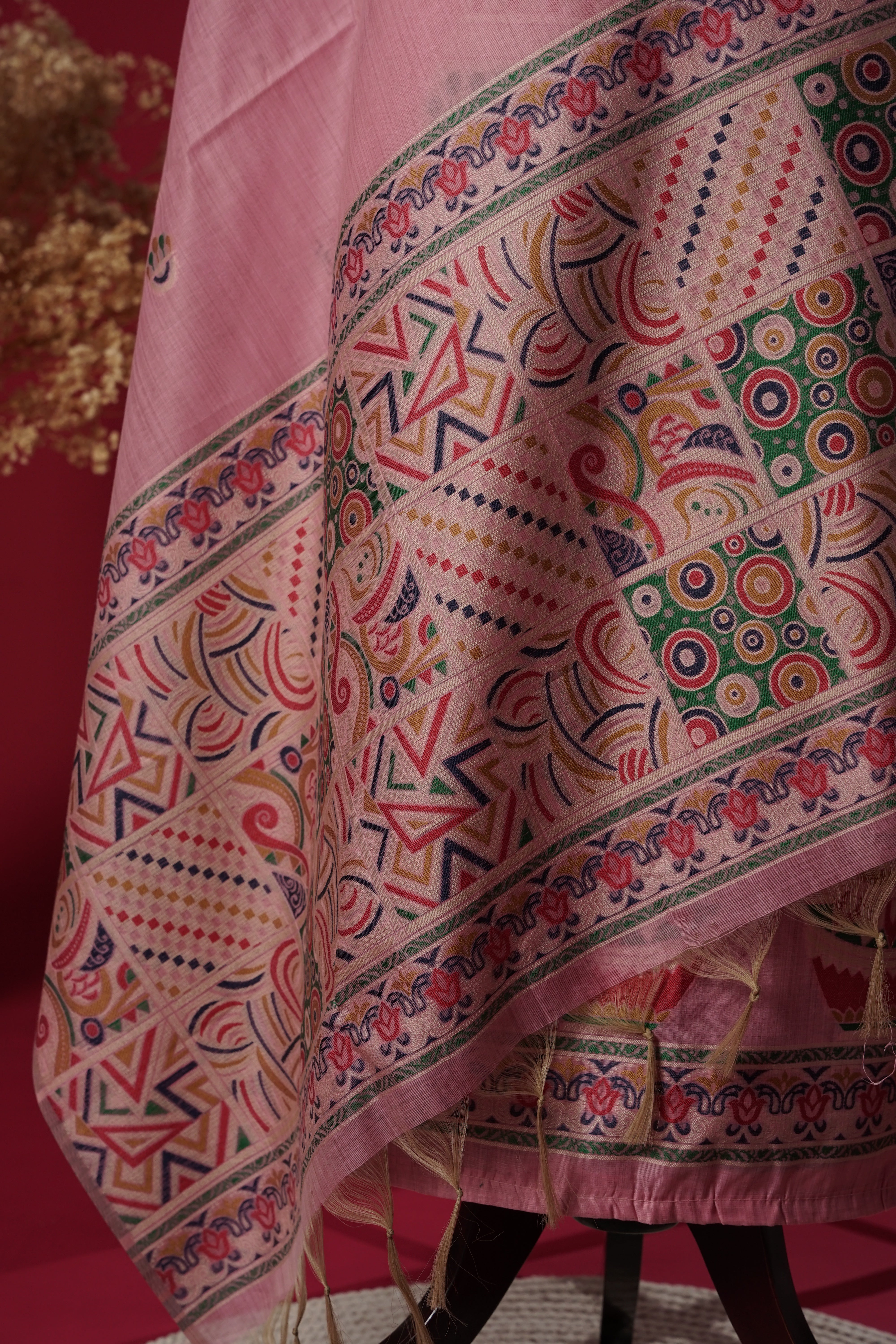 Breeze Pink Mul Chanderi Suit Piece